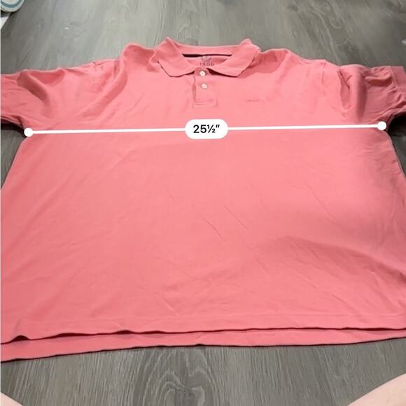 Izod Solid Pink Short Sleeve Two Button Polo Shirt Size XXL - Picture 6 of 7